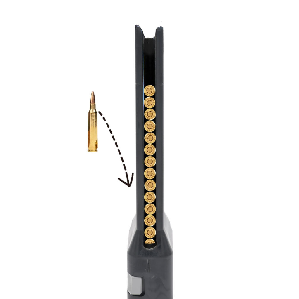 Loading rounds into the ram-it speed loader