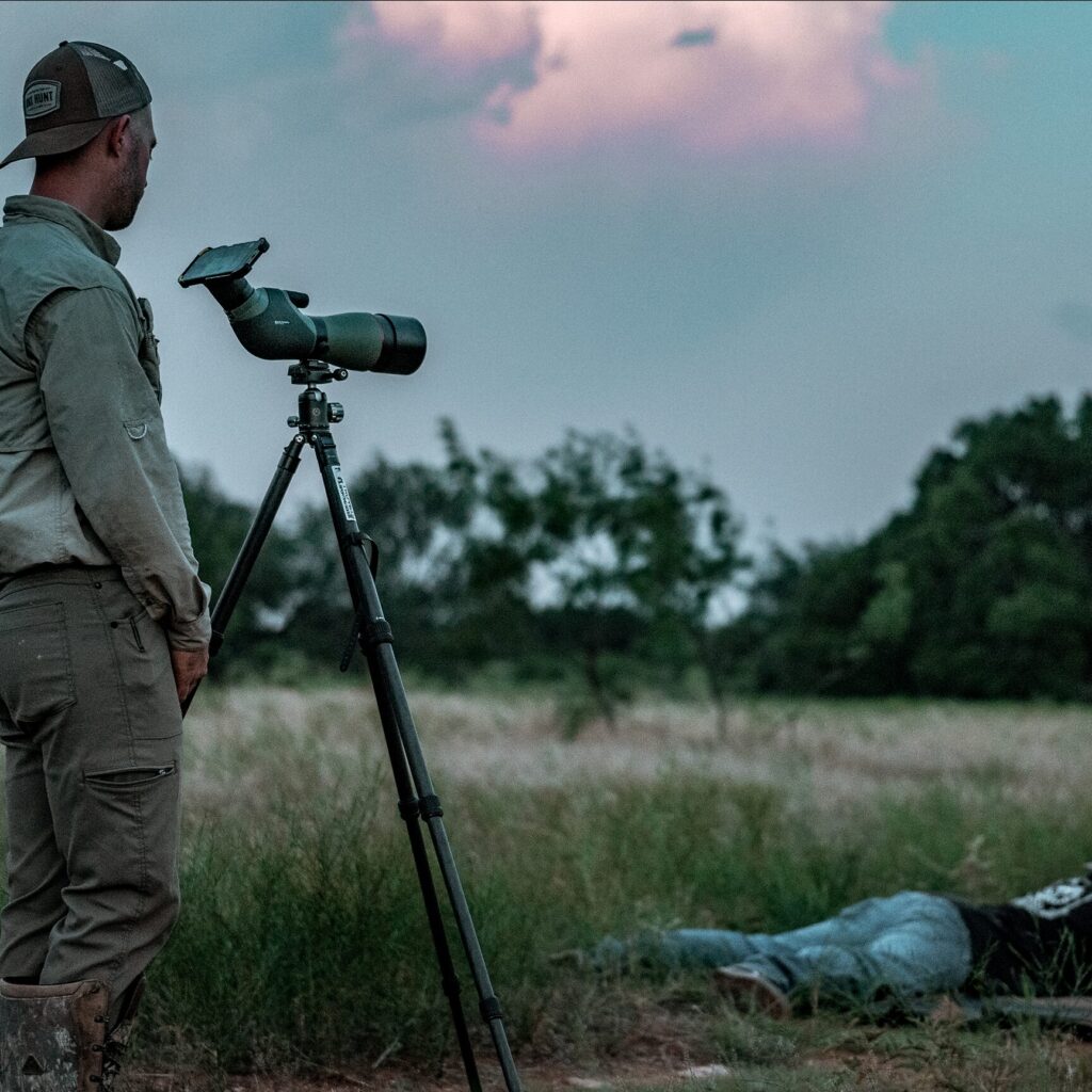 Phone Skope being used on a spotting scope